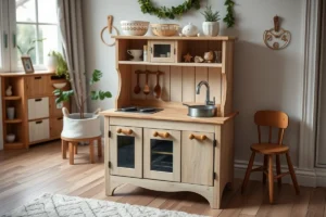 Wooden Play Kitchen Set